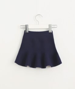 Adorable pleated tutu skirt children winter clothes warm cozy knitting bottoming skirt toddler baby girls clothing 2-6Yrs