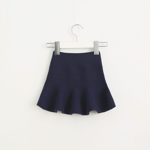 Adorable pleated tutu skirt children winter clothes warm cozy knitting bottoming skirt toddler baby girls clothing 2-6Yrs