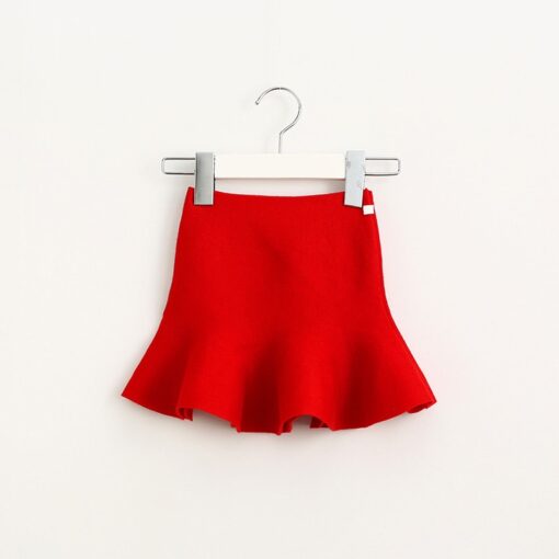 Adorable pleated tutu skirt children winter clothes warm cozy knitting bottoming skirt toddler baby girls clothing 2-6Yrs