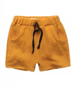 2020 Fashion Boy Clothes Girls Pants Kids Summer Trousers Children Pants for Baby Boys Shorts beach cheap solid linen 90~130