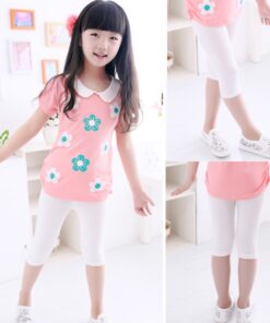 3-10years Girls Knee Length Kid Five Pants Candy Color Children Cropped Clothing Spring-Summer All-matches Bottoms Leggings