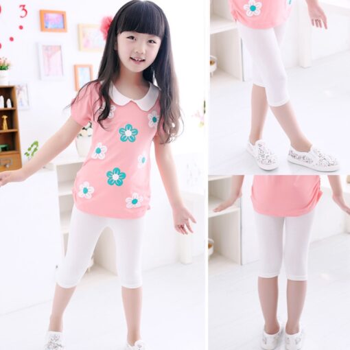 3-10years Girls Knee Length Kid Five Pants Candy Color Children Cropped Clothing Spring-Summer All-matches Bottoms Leggings