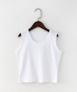 Black Round Neck Sleeveless Harajuku Women's T-Shirt Cotton Crop Top Women's Shirt Girls Lady Tee Tops Streetwear Camiseta Mujer