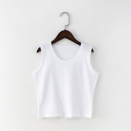 Black Round Neck Sleeveless Harajuku Women's T-Shirt Cotton Crop Top Women's Shirt Girls Lady Tee Tops Streetwear Camiseta Mujer