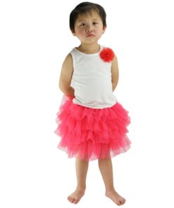 Wennikids Baby Girl Candy Color Half-length Tulle Tutu dance Skirt cute Solid Color Fashion pettiskrit 3-8 years