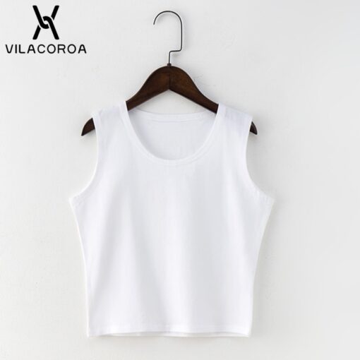 Black Round Neck Sleeveless Harajuku Women's T-Shirt Cotton Crop Top Women's Shirt Girls Lady Tee Tops Streetwear Camiseta Mujer
