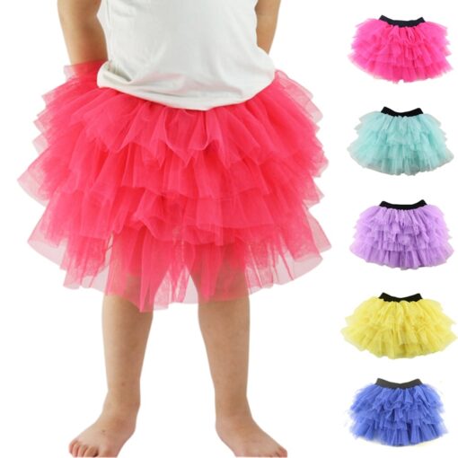 Wennikids Baby Girl Candy Color Half-length Tulle Tutu dance Skirt cute Solid Color Fashion pettiskrit 3-8 years