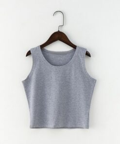Black Round Neck Sleeveless Harajuku Women's T-Shirt Cotton Crop Top Women's Shirt Girls Lady Tee Tops Streetwear Camiseta Mujer