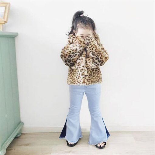 2018 New Girls Bell-bottomed Pants Elastic Waist Spring Children Trousers Outfits Baby Flare Costume Fashion Kids Vintage Jeans