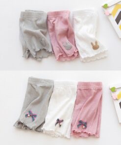 New Summer Girls Modaier Safety Shorts Children Cotton Rabbit Bowknot Pants Elegant Temperament Pants 3-9 Years Old Girls Shorts