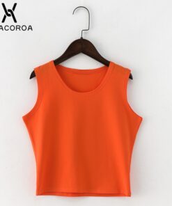 Black Round Neck Sleeveless Harajuku Women's T-Shirt Cotton Crop Top Women's Shirt Girls Lady Tee Tops Streetwear Camiseta Mujer