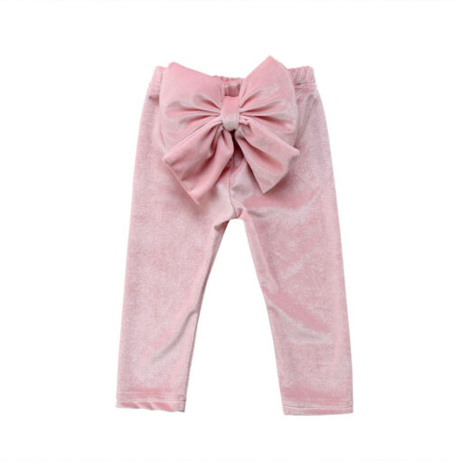 2018 Brand New Toddler Infant Child Kids Baby Girls Princess Bowknot Bottoms Pleuche Pants Leggings Trousers Cute Clothes 6M-5T
