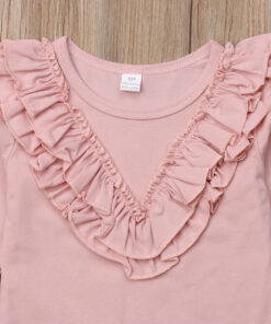 Brand New Kids Baby Girl Vintage Ruffled Collar Cotton Long Sleeve Tops T Shirt Lovely Baby Clothes