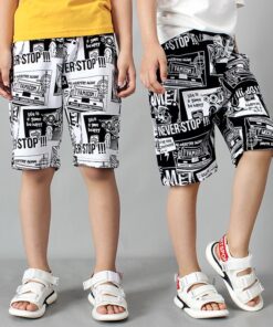Boys shorts girls pants Harajuku Europe and the United States comic print summer breathable beach shorts clothing clothes