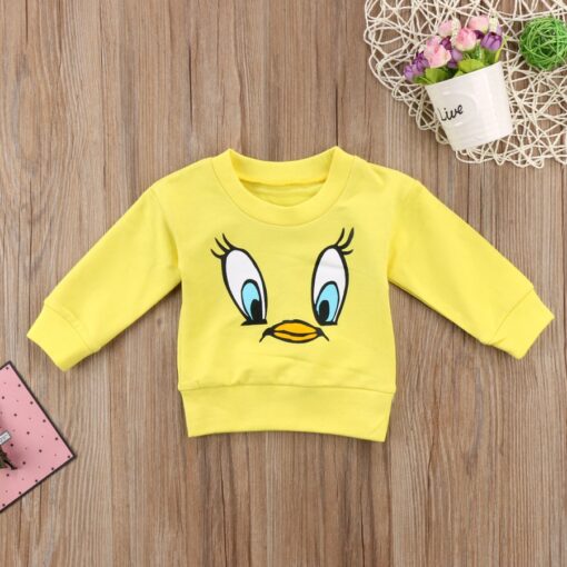 Infant Hoodies Kids Baby Girls Sweat Shirt Boy Little Yellow Duck T-shirt Tops Sweatshirt Cotton Sweater 6M-5T