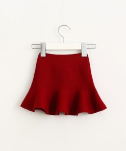 Adorable pleated tutu skirt children winter clothes warm cozy knitting bottoming skirt toddler baby girls clothing 2-6Yrs