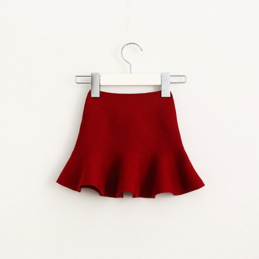 Adorable pleated tutu skirt children winter clothes warm cozy knitting bottoming skirt toddler baby girls clothing 2-6Yrs