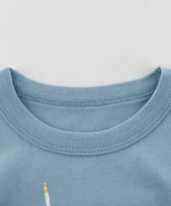 2019 New Korean Kids Short Sleeve T Shirt Baby Boy Summer Cotton Shark Print Tops Toddler Casual Tee