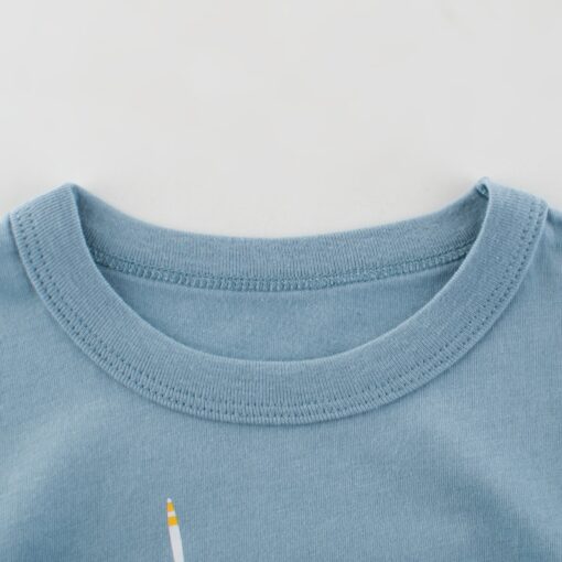 2019 New Korean Kids Short Sleeve T Shirt Baby Boy Summer Cotton Shark Print Tops Toddler Casual Tee