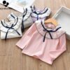 Chivry Spring Autumn 2019 New Little Girls Long Sleeve O-Neck Solid T-Shirts Baby Girls Kids Fashion Casual Children Clothing