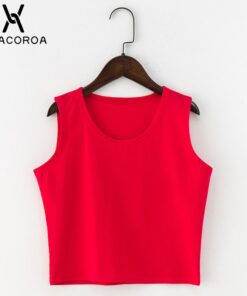 Black Round Neck Sleeveless Harajuku Women's T-Shirt Cotton Crop Top Women's Shirt Girls Lady Tee Tops Streetwear Camiseta Mujer