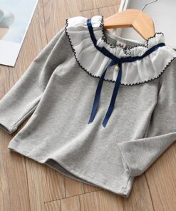 Chivry Spring Autumn 2019 New Little Girls Long Sleeve O-Neck Solid T-Shirts Baby Girls Kids Fashion Casual Children Clothing