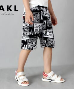 Boys shorts girls pants Harajuku Europe and the United States comic print summer breathable beach shorts clothing clothes