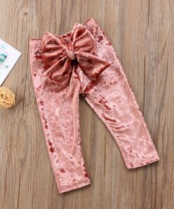 2018 Brand New Toddler Infant Child Kids Baby Girls Princess Bowknot Bottoms Pleuche Pants Leggings Trousers Cute Clothes 6M-5T