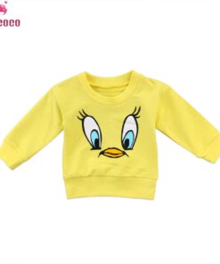 Infant Hoodies Kids Baby Girls Sweat Shirt Boy Little Yellow Duck T-shirt Tops Sweatshirt Cotton Sweater 6M-5T