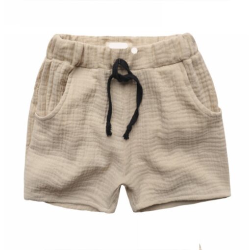 2020 Fashion Boy Clothes Girls Pants Kids Summer Trousers Children Pants for Baby Boys Shorts beach cheap solid linen 90~130