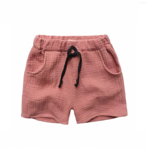2020 Fashion Boy Clothes Girls Pants Kids Summer Trousers Children Pants for Baby Boys Shorts beach cheap solid linen 90~130