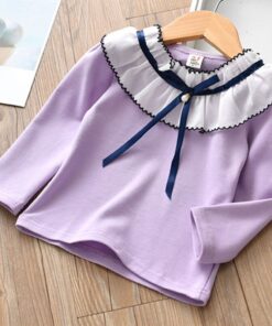 Chivry Spring Autumn 2019 New Little Girls Long Sleeve O-Neck Solid T-Shirts Baby Girls Kids Fashion Casual Children Clothing