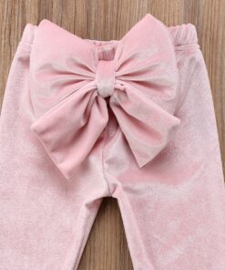 2018 Brand New Toddler Infant Child Kids Baby Girls Princess Bowknot Bottoms Pleuche Pants Leggings Trousers Cute Clothes 6M-5T