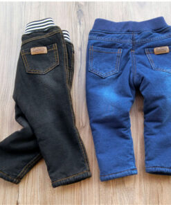 2019 Winter Baby Boys Warm Jeans Children New Casual High Quality Thicken Plus Velvet Straight Denim Pants For Boys Pants 1-6Yrs
