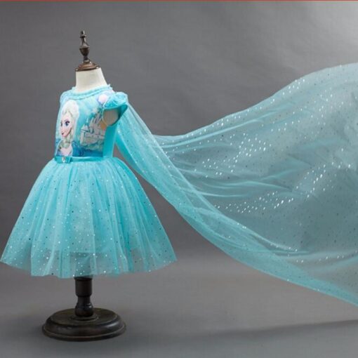 Customs Fashion Girls Children Clothes Anna Elsa Dress Girl Baby Elza Dresses For Girl's Kids Princess Infantis 2-10 years old