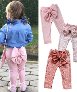 2018 Brand New Toddler Infant Child Kids Baby Girls Princess Bowknot Bottoms Pleuche Pants Leggings Trousers Cute Clothes 6M-5T
