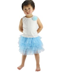 Wennikids Baby Girl Candy Color Half-length Tulle Tutu dance Skirt cute Solid Color Fashion pettiskrit 3-8 years