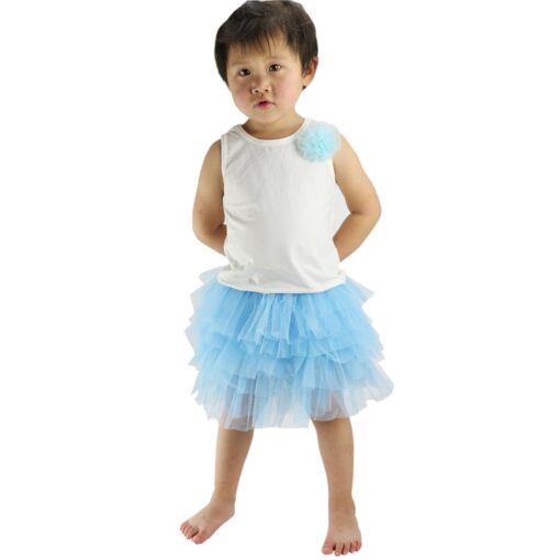 Wennikids Baby Girl Candy Color Half-length Tulle Tutu dance Skirt cute Solid Color Fashion pettiskrit 3-8 years