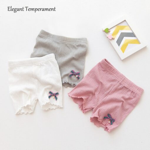 New Summer Girls Modaier Safety Shorts Children Cotton Rabbit Bowknot Pants Elegant Temperament Pants 3-9 Years Old Girls Shorts