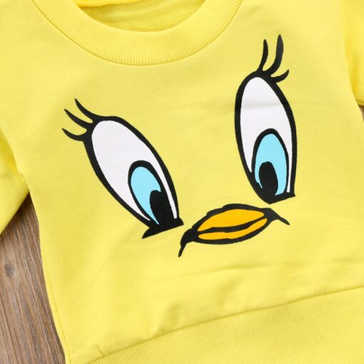 Infant Hoodies Kids Baby Girls Sweat Shirt Boy Little Yellow Duck T-shirt Tops Sweatshirt Cotton Sweater 6M-5T