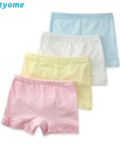 Cutyome 2-15 Yrs Baby Girls Solid Underwear 100% Cotton Lace Safety Boutique Underpanties * Children 2019 Hot Kids Briefs Shorts