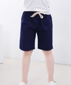 2-10 Yrs Kids Boys Trousers Knee Lenth Shorts Candy Color Girls Children Summer Beach Loose Shorts Pants Cotton&Linen