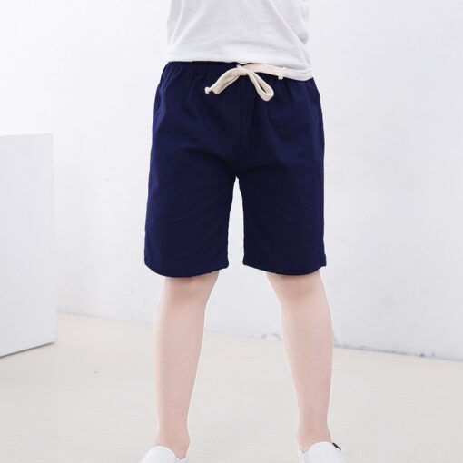 2-10 Yrs Kids Boys Trousers Knee Lenth Shorts Candy Color Girls Children Summer Beach Loose Shorts Pants Cotton&Linen