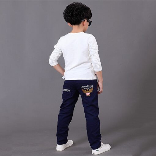 2019 Letters Kids Jeans for A Boys Trousers Casual Elastic Waist Pencil Pants for 4-16T Children's Jeans Pants Clothes Clothing