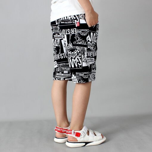 Boys shorts girls pants Harajuku Europe and the United States comic print summer breathable beach shorts clothing clothes