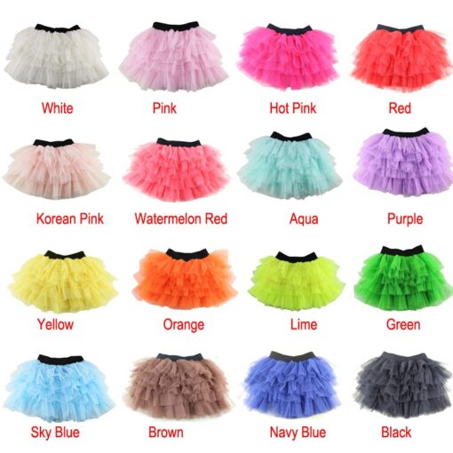 Wennikids Baby Girl Candy Color Half-length Tulle Tutu dance Skirt cute Solid Color Fashion pettiskrit 3-8 years