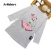 Girls Dresses Teenage Spring Party Dress For Girls 2020 Summer Long Sleeve Cartoon Kids Dress For Girls 6 8 10 12 Years