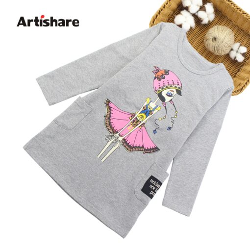 Girls Dresses Teenage Spring Party Dress For Girls 2020 Summer Long Sleeve Cartoon Kids Dress For Girls 6 8 10 12 Years