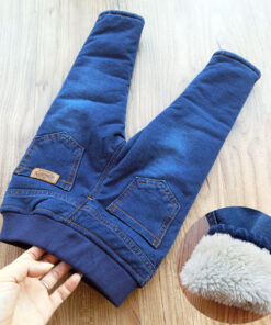 2019 Winter Baby Boys Warm Jeans Children New Casual High Quality Thicken Plus Velvet Straight Denim Pants For Boys Pants 1-6Yrs
