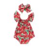 New Infant Toddler Newborn Baby Girls Watermelon Printed Sleeveless Bodysuit Sunsuit Jumpsuit Casual Clothes